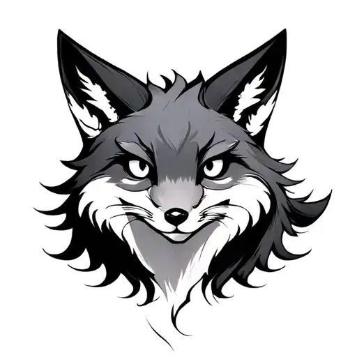 Kitsune Against The Background Of The Month