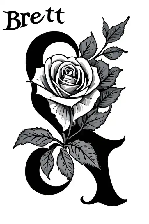 Love Tattoo With The Name Brett
