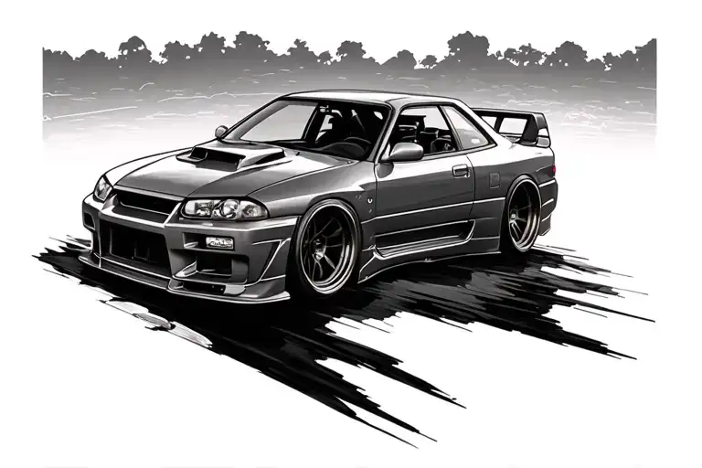 Living Bread Driving A R34 Skyline Car