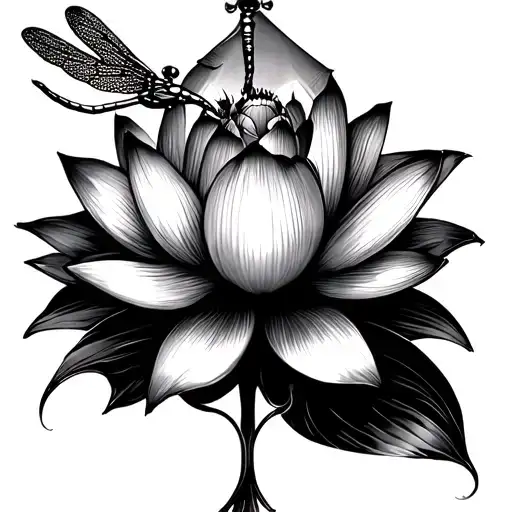 Name Diana And Dragonfly With Pretty Lotus Flower