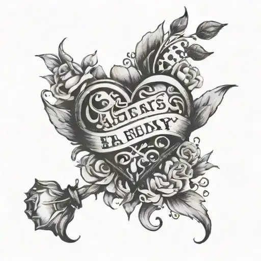 The Quote 'A Hearts A Heavy Burdon' With Design Around It