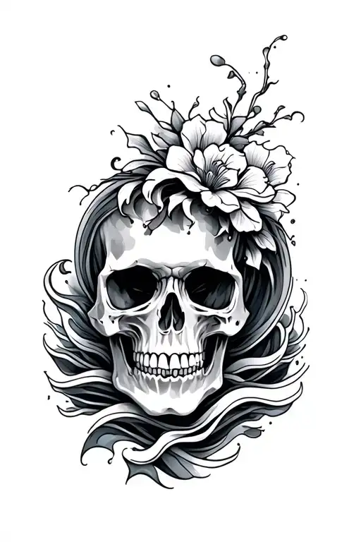 Skull And Waves