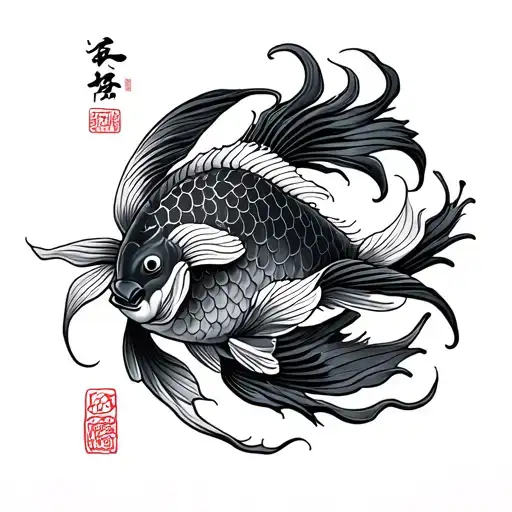 Koi Calligraphy Carp