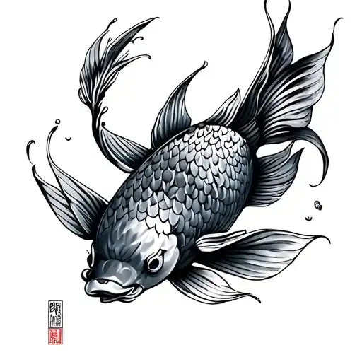 Koi Calligraphy Carp