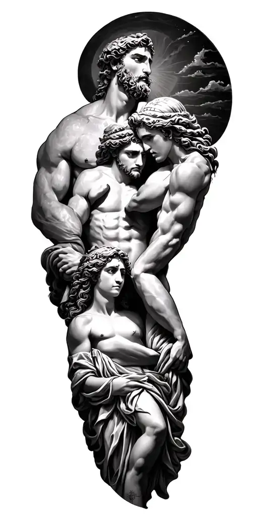 Zeus Poseidon And Hera Down The Arm Sleeve