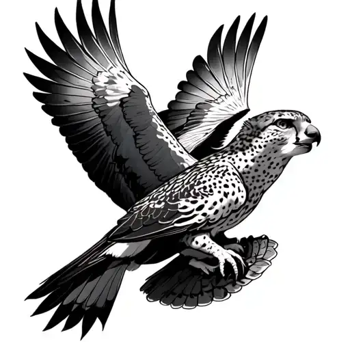 Cheetah And Peregrine Falcon Diving