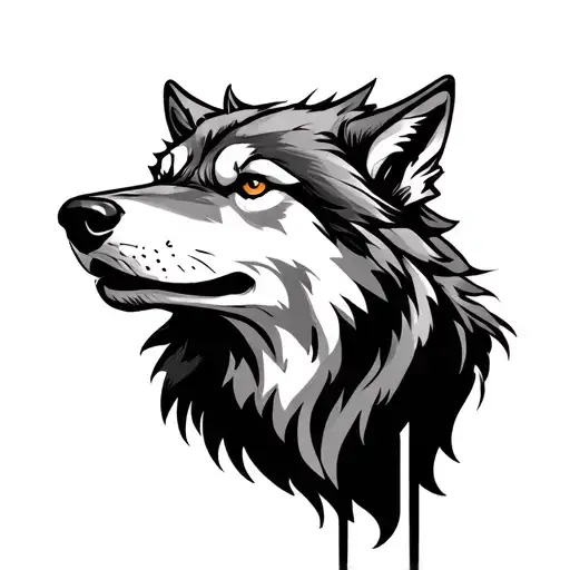 Lone Wolf Simple Outline
