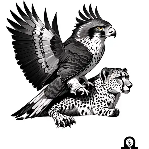 Cheetah And Peregrine Falcon Hunting