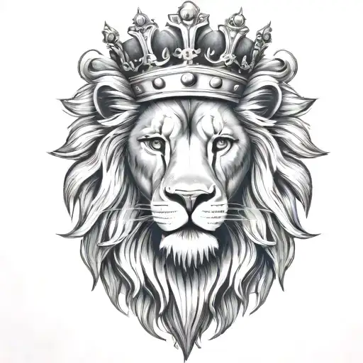 Crowned Lion Face
