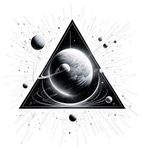 Space And Physics Imagery In A Triangle Inside