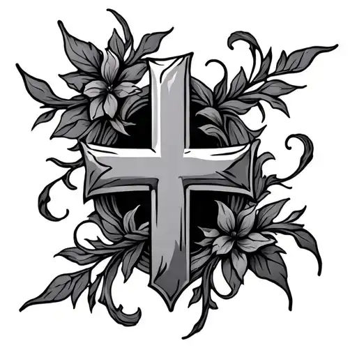 Cross With Vines Wrapping