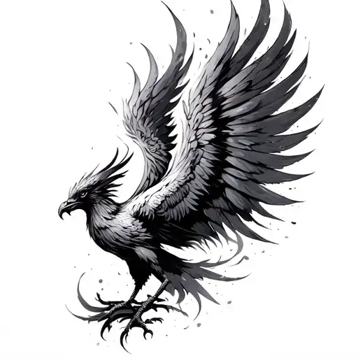 A Brushstroke Turning Into A Phoenix