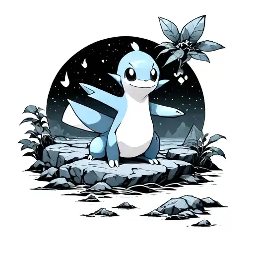 Feelinara Pokemon Travel On A Stone Paper