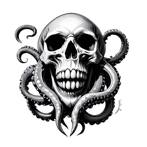 Skull And Tentacles Teeth Claws