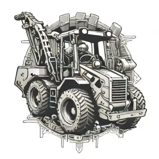 Construction Equipment With Skulls