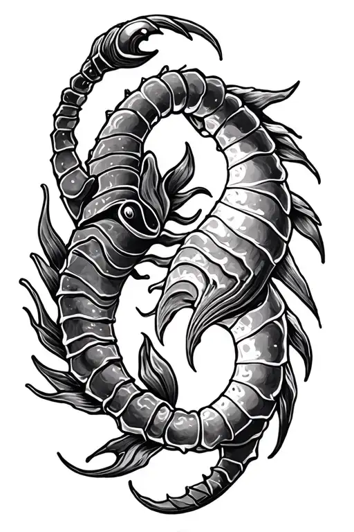 Scorpio And Pisces Symbol Intertwined