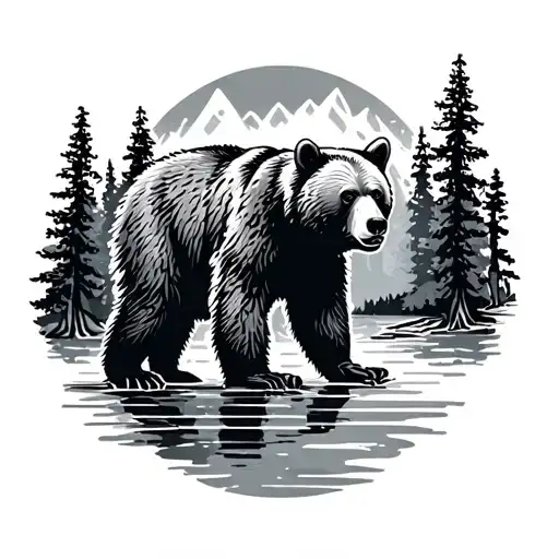 Small Simple Smokey Mountain Bear Nature Inspired