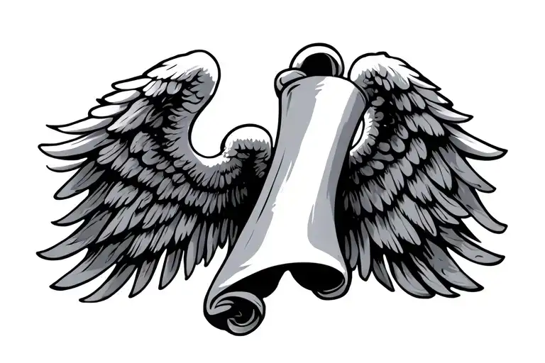 Wings With A Scroll