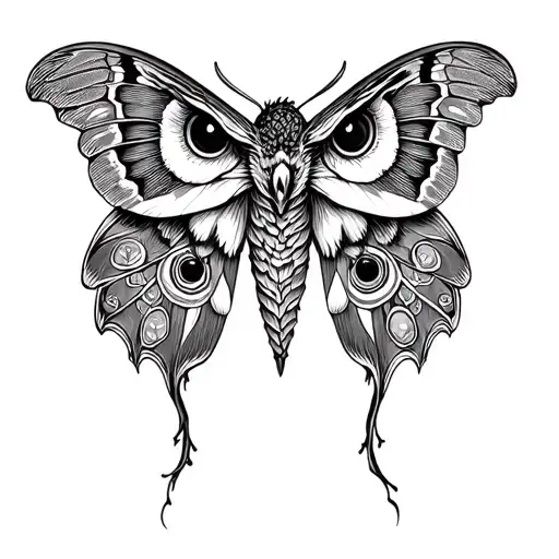 Moth And Owl Fine Line