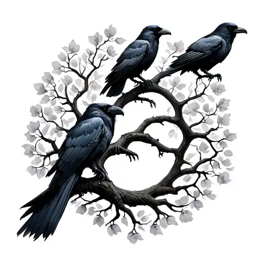 Tree Of Life With Ravens