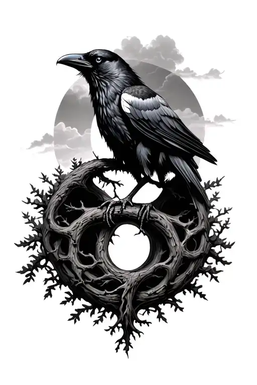 Tree Of Life With Raven