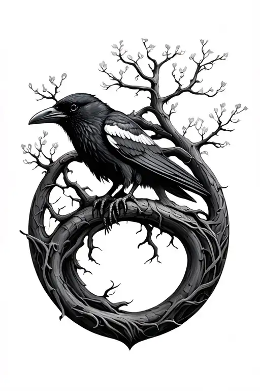Tree Of Life With Raven