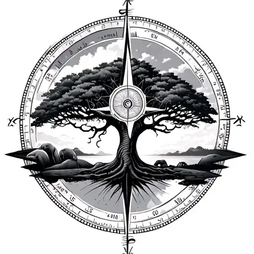Elephant Tree Compass Design