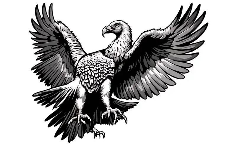 Vulture With Its Wings Spread