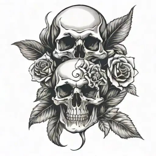 Skull Roses Mushrooms