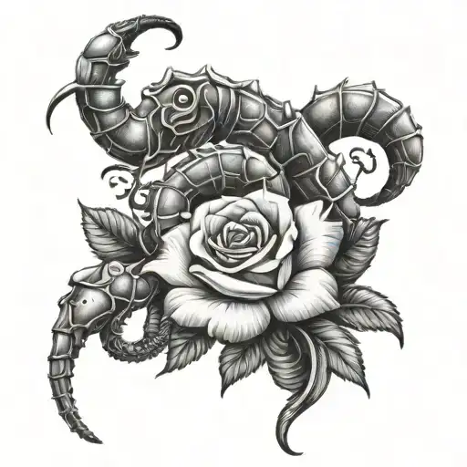 Scorpio With Rose