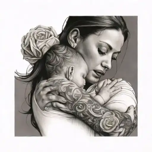 A Woman Holding A Baby