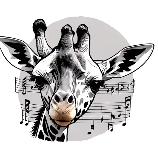 Giraffe Made Of Music Notes