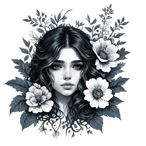 Myla And Flowers Growing