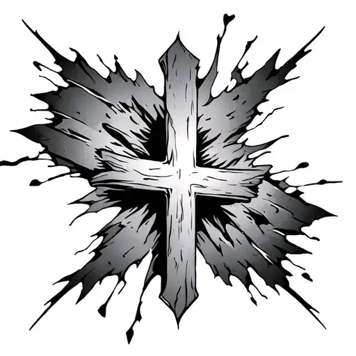 Cross Breaking Through Skin