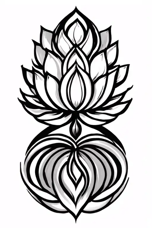 Unalome Symbol With Lotus