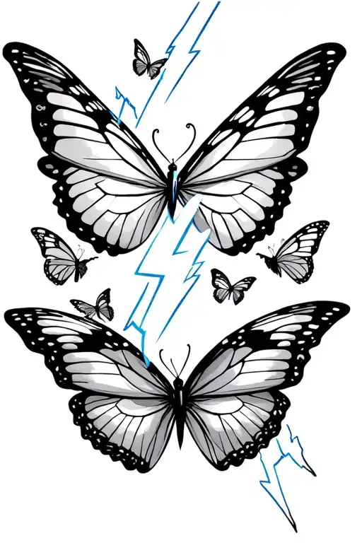 Lightning Bolt With Butterflys Souronding