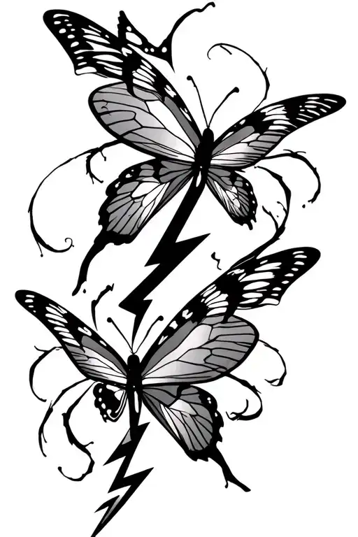 Lightning Bolt With Butterflys