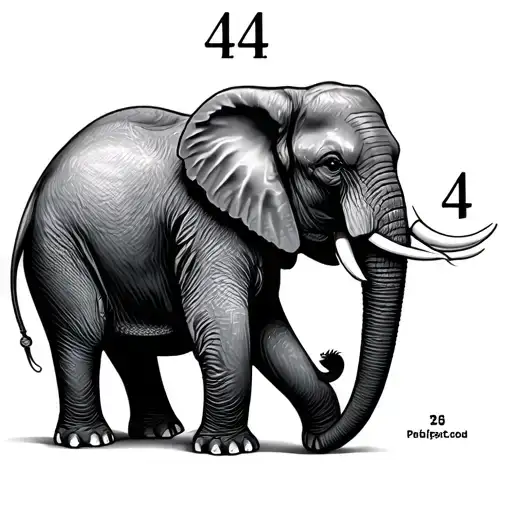 Elephant And Number 44
