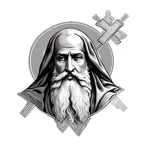 Saint Charbel With A Cross