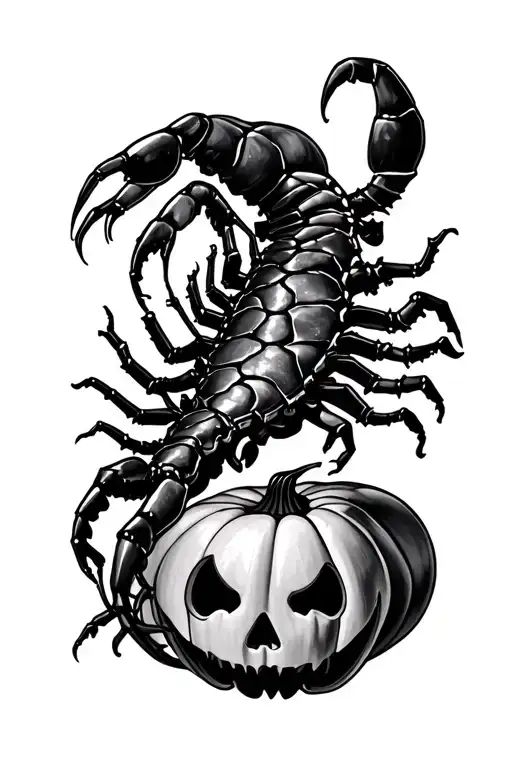 Scorpio And Halloween With Tree