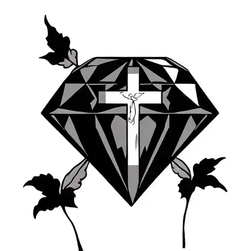 Diamond With A Jesus Cross Going Through The Middle