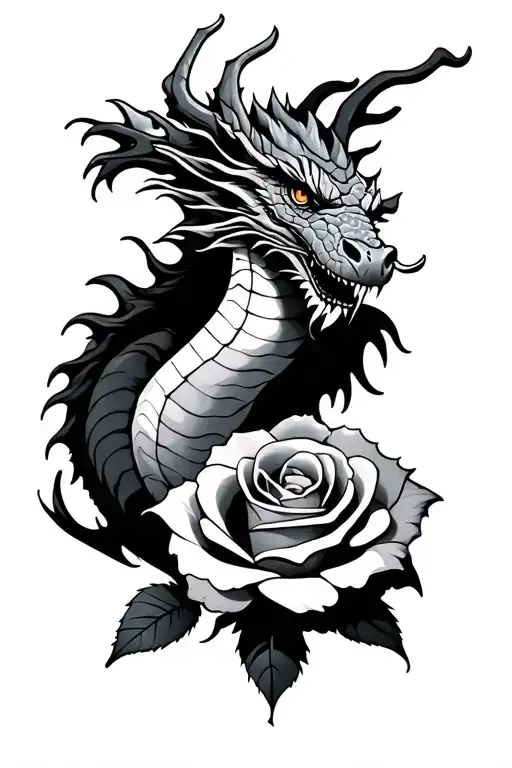 I Want A Tattoo With A Dragon And A Rose