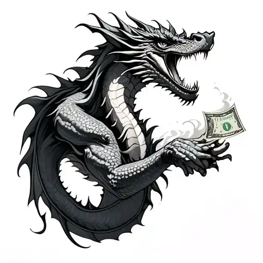 A Dragon Breathing Money On The Manopaly Man