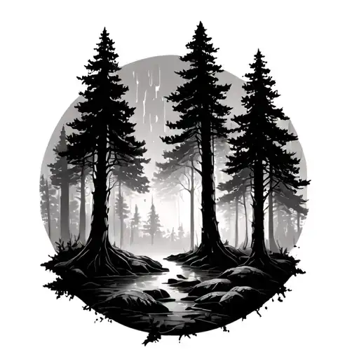 Forest Scene With A Hidden