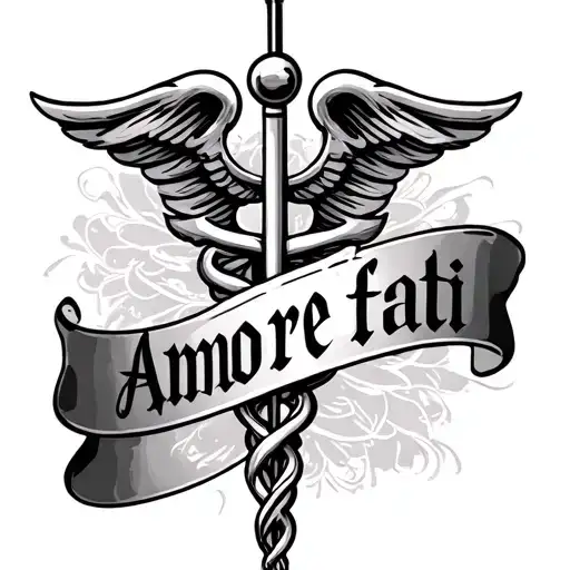 Caduceus With Amore Fati Words