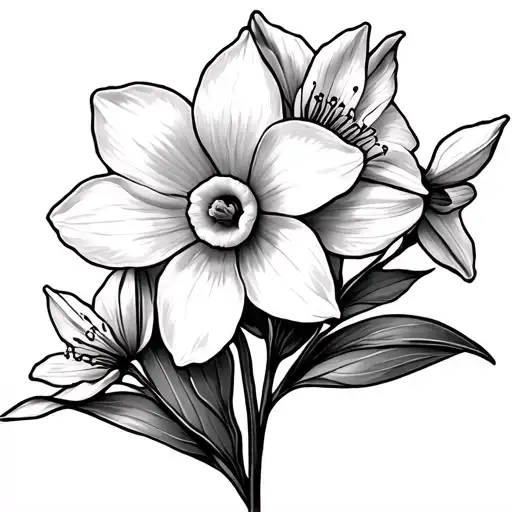 Daffodil And Cherry Blossom