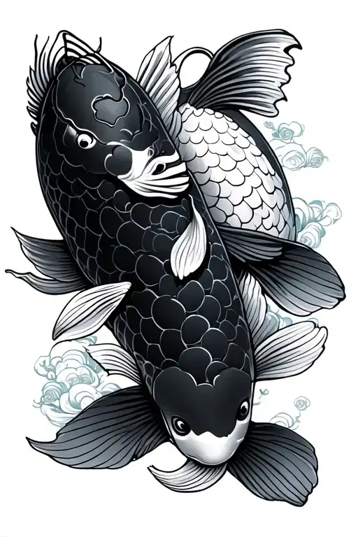 Koi Fish And Daruma