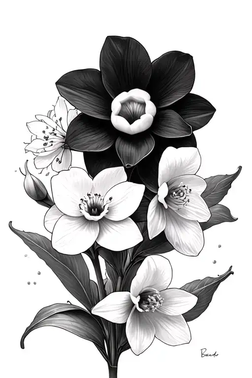 Daffodil And Cherry Blossom