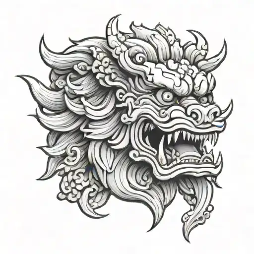 Foo Dog Statue Head
