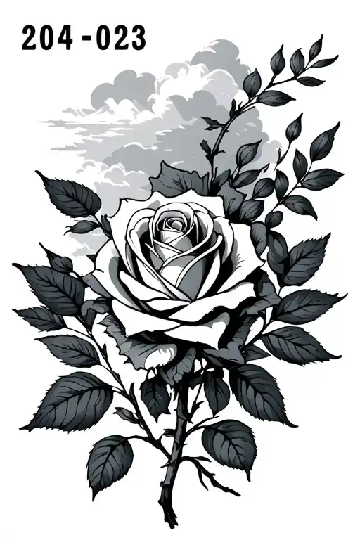 Roses And Date 2004-2023 And Clouds And Shading